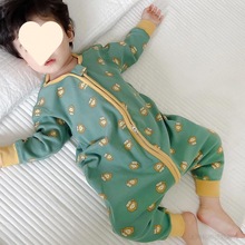 婴幼儿男女新款儿童睡衣德绒长袖中小童拉链空调服卡通保暖家居服