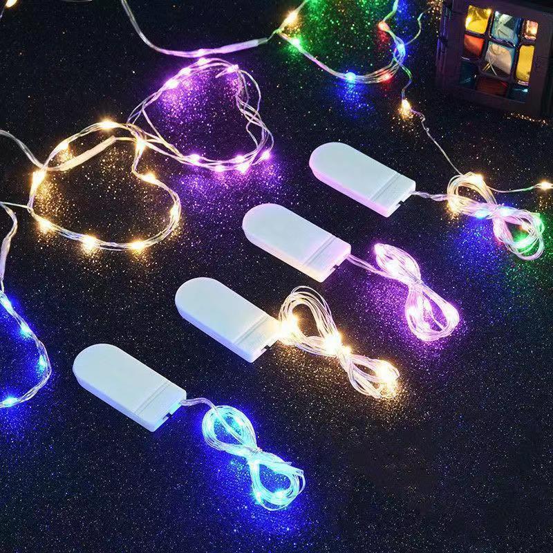 Led Copper Wire Light Button Lighting Chain Birthday Light Small String Battery Colored Lights Christmas Banquet Cake Decoration Dress up Products