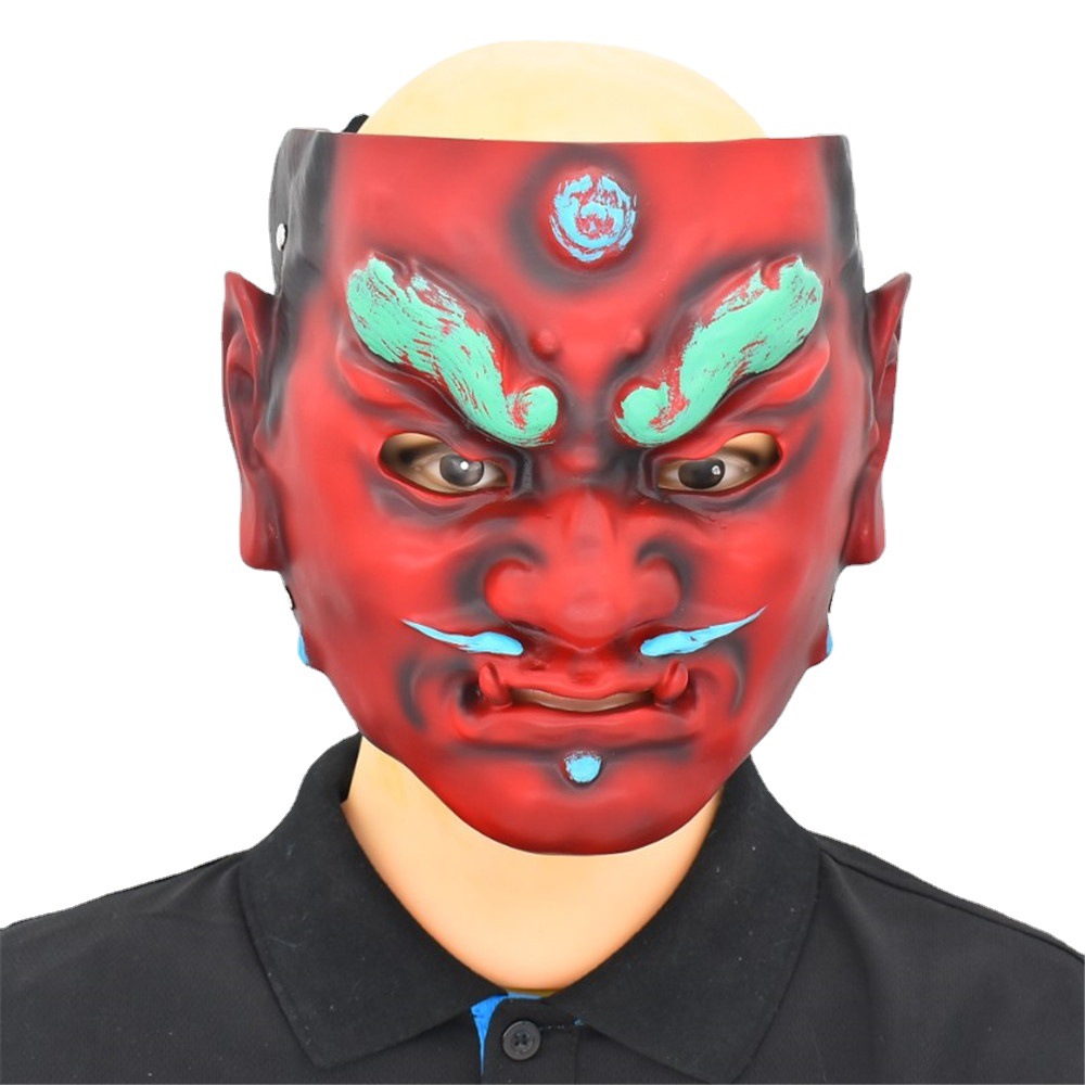 中国风神将面甲天王面具能面武士万圣节脸谱舞会酒吧鬼屋派对道具