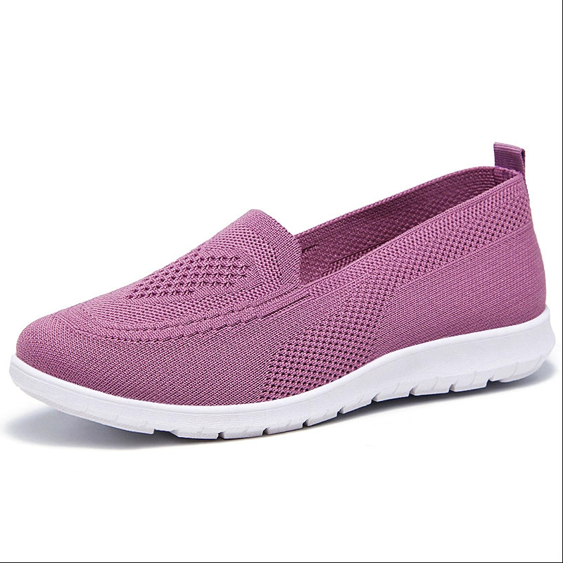 Women's Shoes New Foreign Trade Women's Shoes Beijing Cloth Shoes Flying Woven Casual Breathable Flat Low-Top Shoes Soft Bottom Mom Shoes