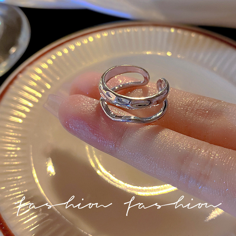 Retro Minority Design High-Grade Open Ring Female Ins Trendy Cold Ring Simple Graceful Little Finger Ring Wholesale