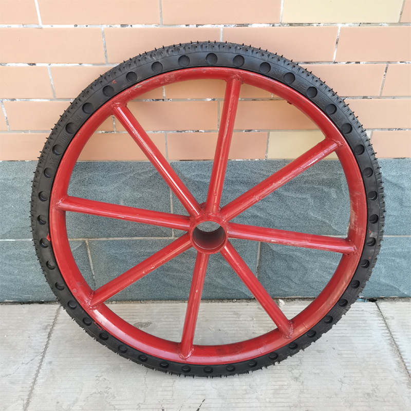 26寸工地实心轮胎力车翻斗车轮劳动车轮子免充气板车轮胎斗车轮子