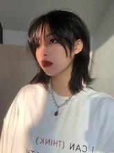 假发女鲻鱼头超a狼尾中性风短直发日系武士头潮流时尚气质全头套