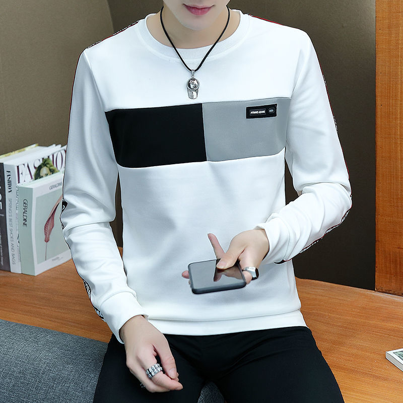 2022男士长袖t恤潮流内搭打底衫男装韩版上衣服秋季新款长袖百搭