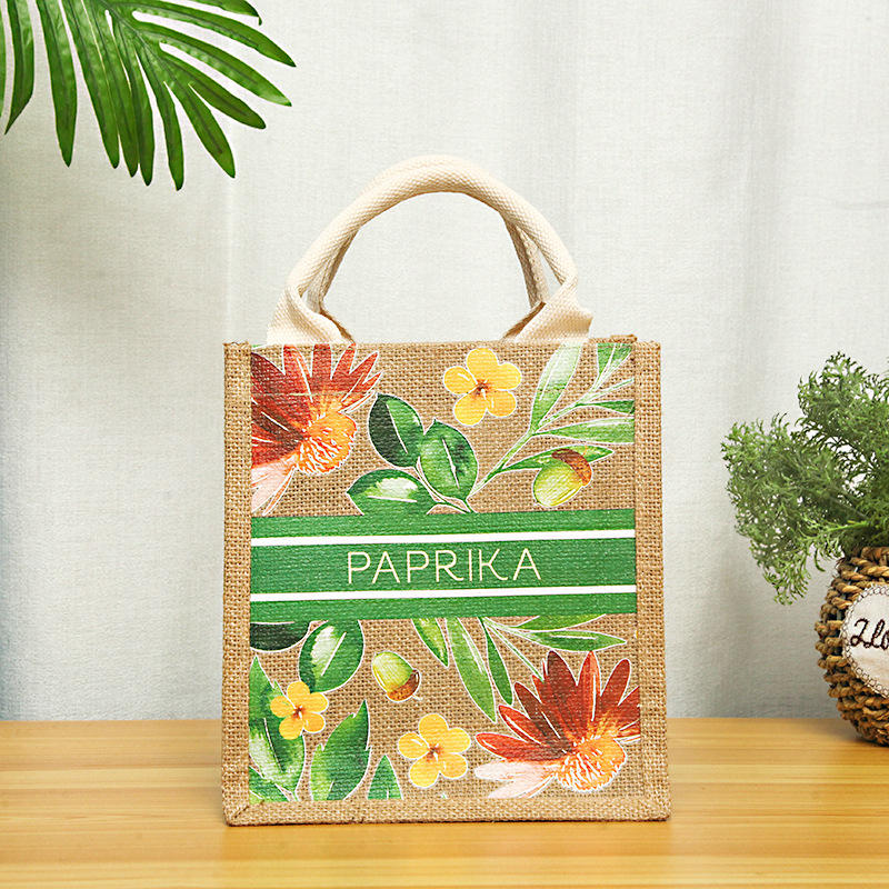 麻布袋子定图案logo粗黄麻手提袋手绘拎袋包装礼品染色黄麻酒袋-报价