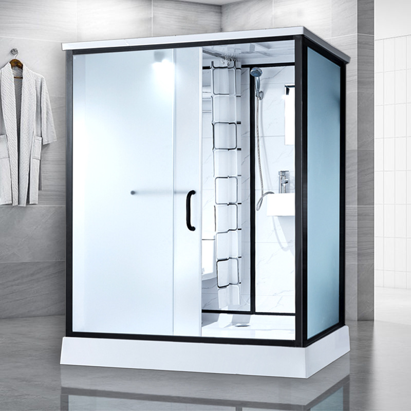 一体淋浴房家用简易整体弧扇形隔断帘防水布加厚伸缩活动厕所全套