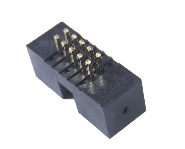 简易牛角插座1.27mm间距 压线头座 dc3-10p镀金直针2*5简牛连接器