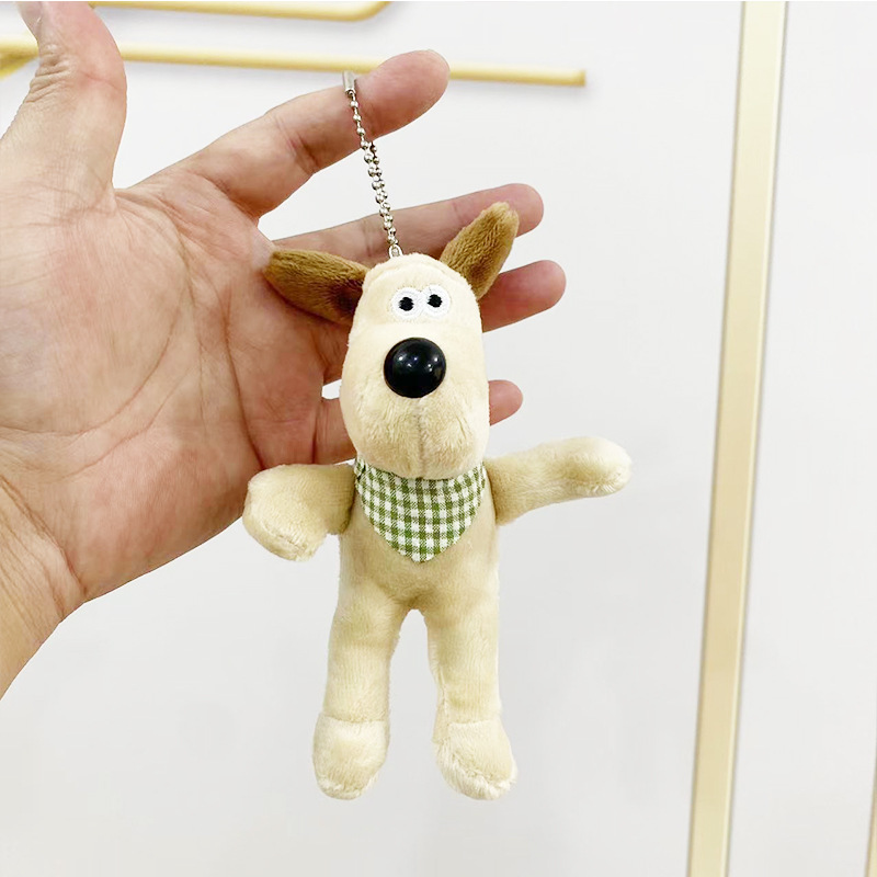 Cute Wallace and Gromit Plush Pendant Cartoon Figurine Doll Prize Claw Doll Plush Toy Key Chain Girls' Gifts