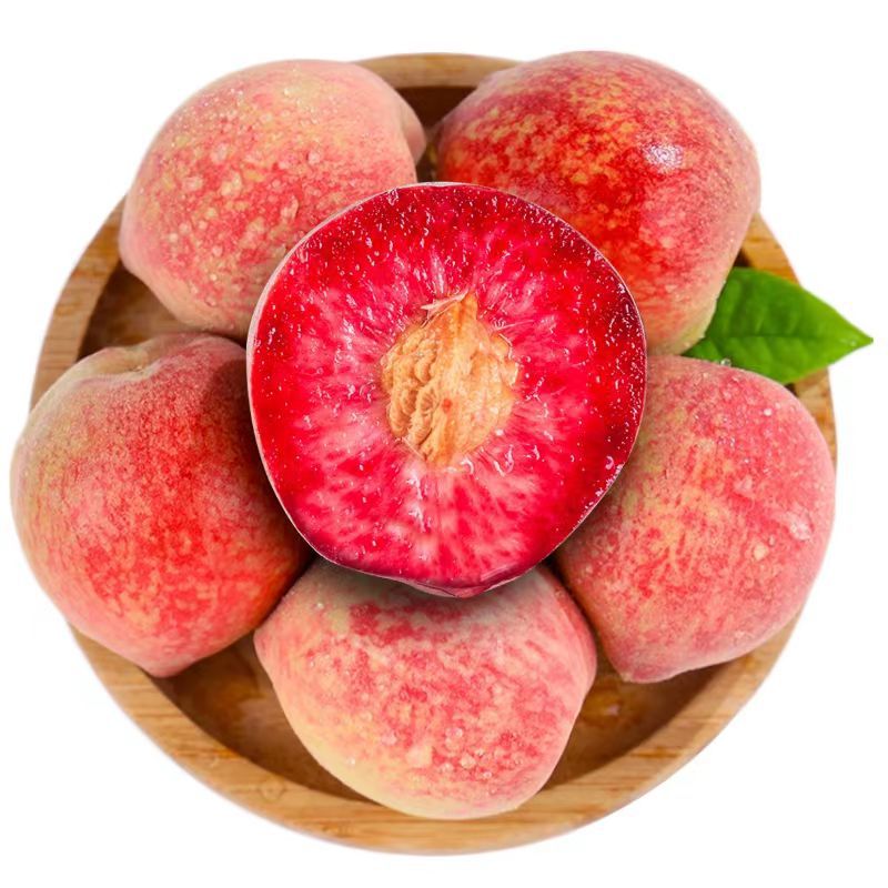 血桃河南朱砂红血桃新鲜水果水蜜桃毛桃子红肉5斤装血桃一件代发