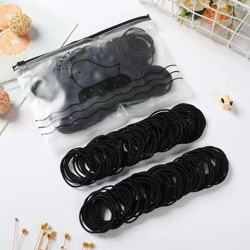 Korean Style Thin Hair Ties High Elastic Small Rubber Band Hair Ring Hair Rope Adult Minimalist Headband Female Hair Elastic Band Wholesale