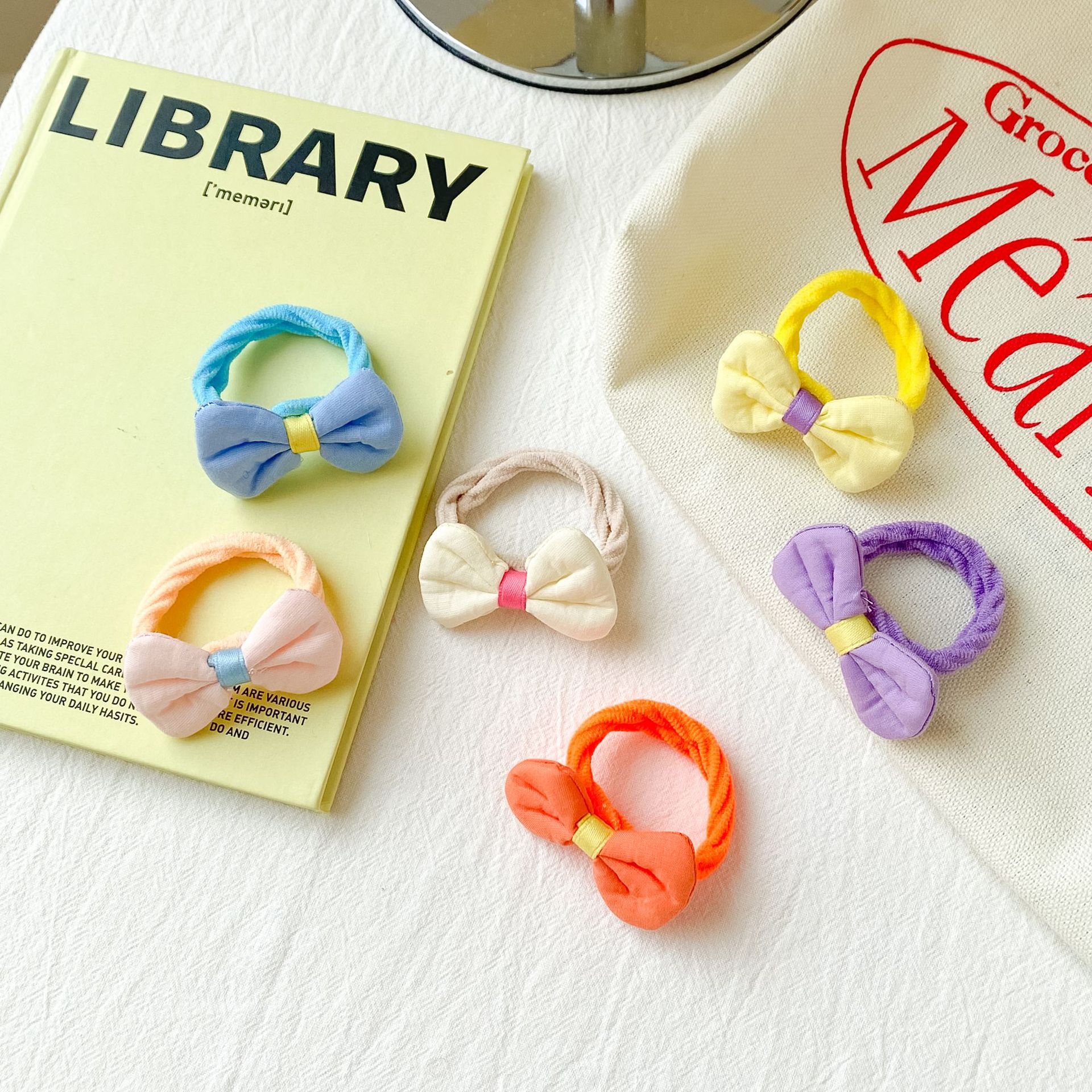 Children's Hair Ring Wholesale New Handmade Fabric Girls Cute Cartoon Does Not Hurt Hair Flower High Elastic Hair Bands Hair Accessories