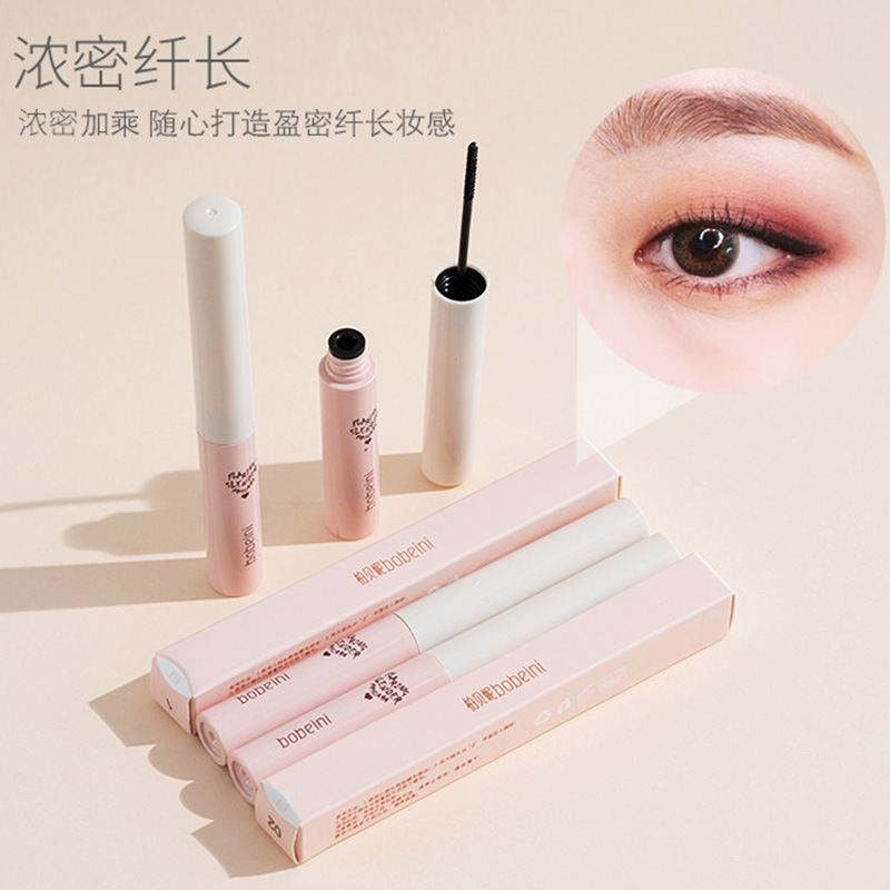 tiktok live mascara waterproof long curling thick encryption lasting natural fine brush head not blooming female brown black