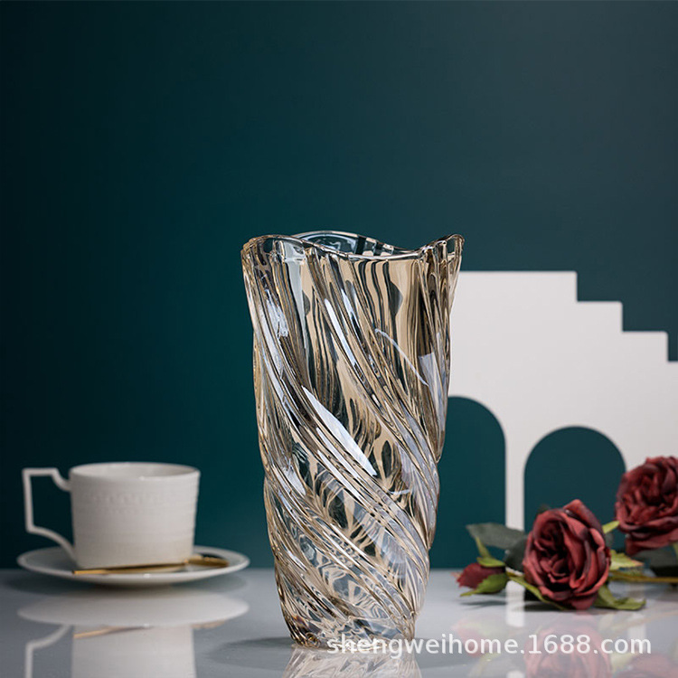 American-Style Crystal Glass Vase Living Room and Sample Room Hotel Flower Arrangement Decoration Utensils Decoration Crafts