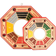 多规格桃木彩绘八卦镜 太极镜摆件家居工艺品 桃木八卦镜挂件