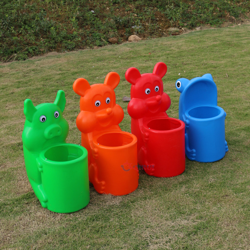 垃圾桶卡通动物果壳箱保洁桶塑料卫生桶塑料垃圾筒幼儿园用品