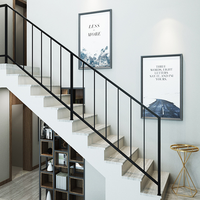 铁艺楼梯扶手简约现代实木防护栏阁楼走廊围栏杆家用室内阳台飘窗