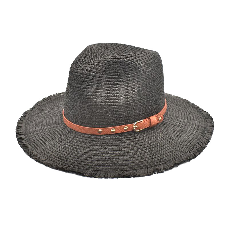 Amazon Summer New Sun Hat Spring and Summer Men's and Women's Outdoor Travel Sun Protection Straw Hat British Straw Hat