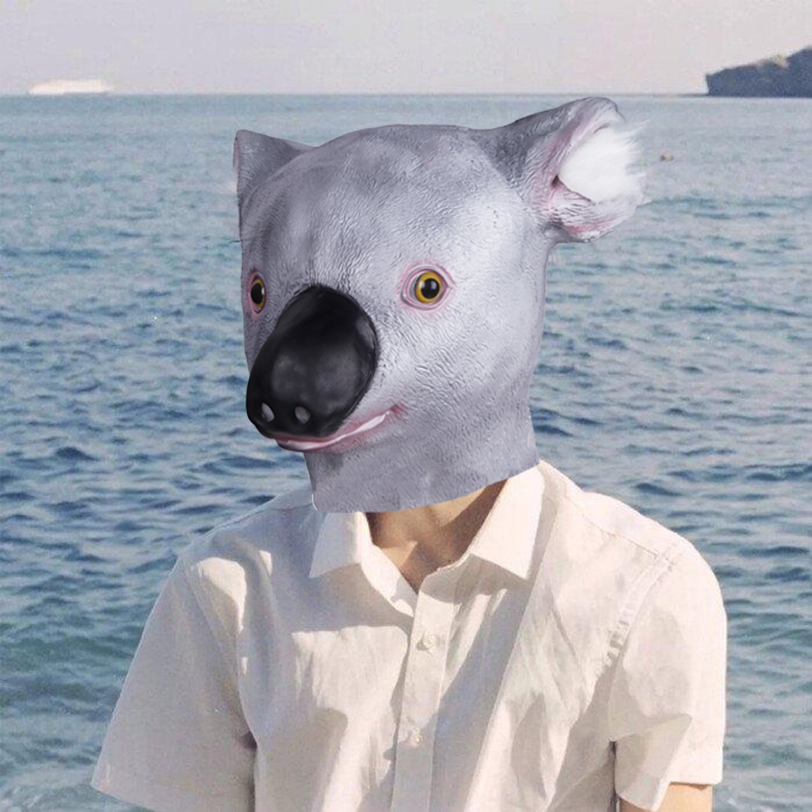 2021年万圣节新款动物世界考拉面具头套化装舞会影视道具用品批发