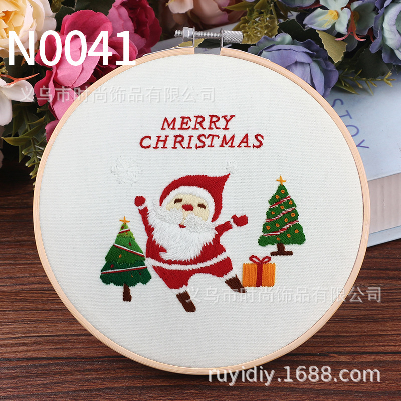 Fun Handmade Embroidery DIY Handmade Embroidery Material Package Self-Embroidered Santa Claus