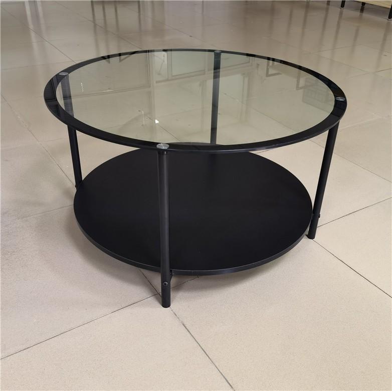 跨境专供圆形小茶几简易玻璃小茶桌客厅轻奢桌子ins可定制广州