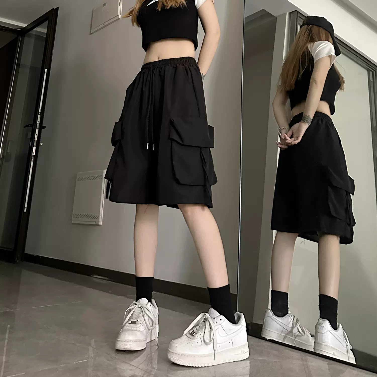 运动短裤女美式2026夏季新款薄款外穿阔腿休闲显瘦速干工装裤五分
