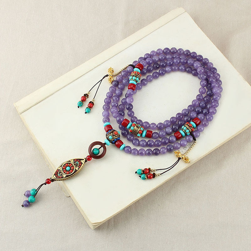 New Chinese Style Long Chinese Style Crossbody Chain Tassel Multi-Ring Necklace Multi-Layer Back Chain All-Match Ethnic Style Tiktok Same Style