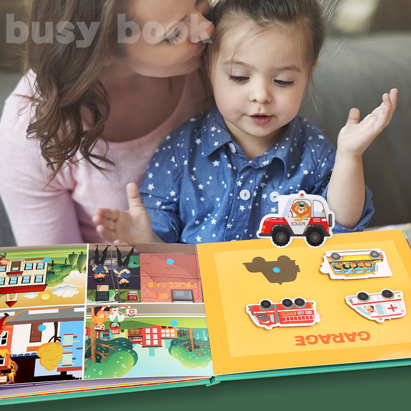 Cross-Border Children's Early Education Enlightment Word Recognition Quiet Book Velcro Baby Puzzle Tear and Pull Book Puzzle Toys for Children and Infants