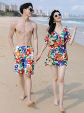 泡温泉度假情侣泳衣女2021新款情侣款沙滩海边蜜月游泳衣男士套装