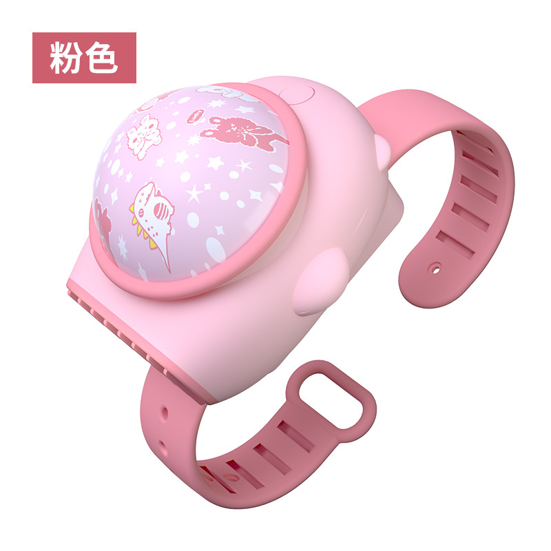 2023 New Projection Lamp Watch Fan Usb Charging Mini-Portable Small Handheld Fan Children's Toy Gift