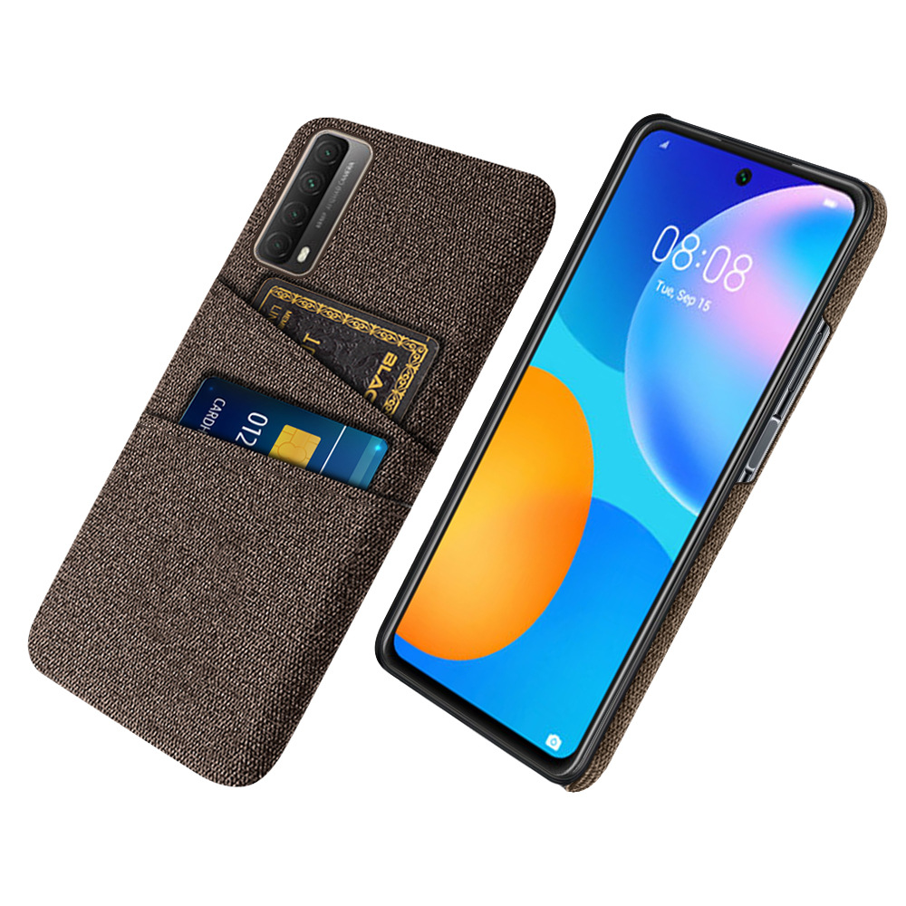 适用华为psmart 2021手机壳布纹双插卡保护套y7a手机套半包硬壳