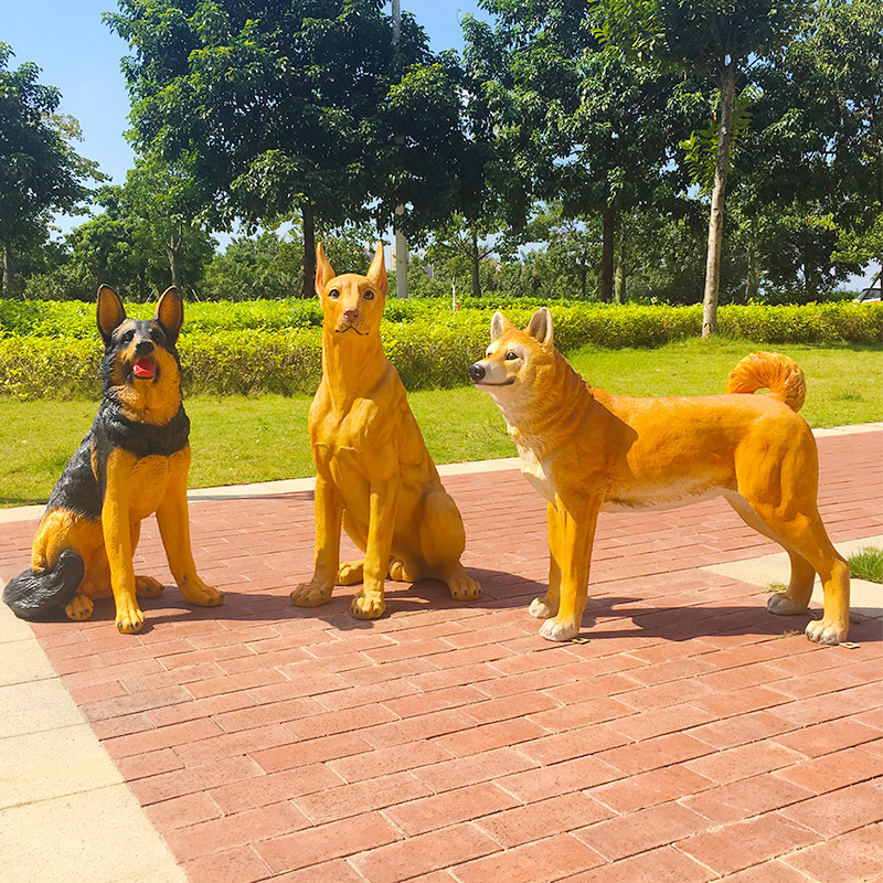 Artificial Dog Golden Retriever Decoration Akita GRP Sculpture Villa Model Outdoor Garden Courtyard Landscape Decoration