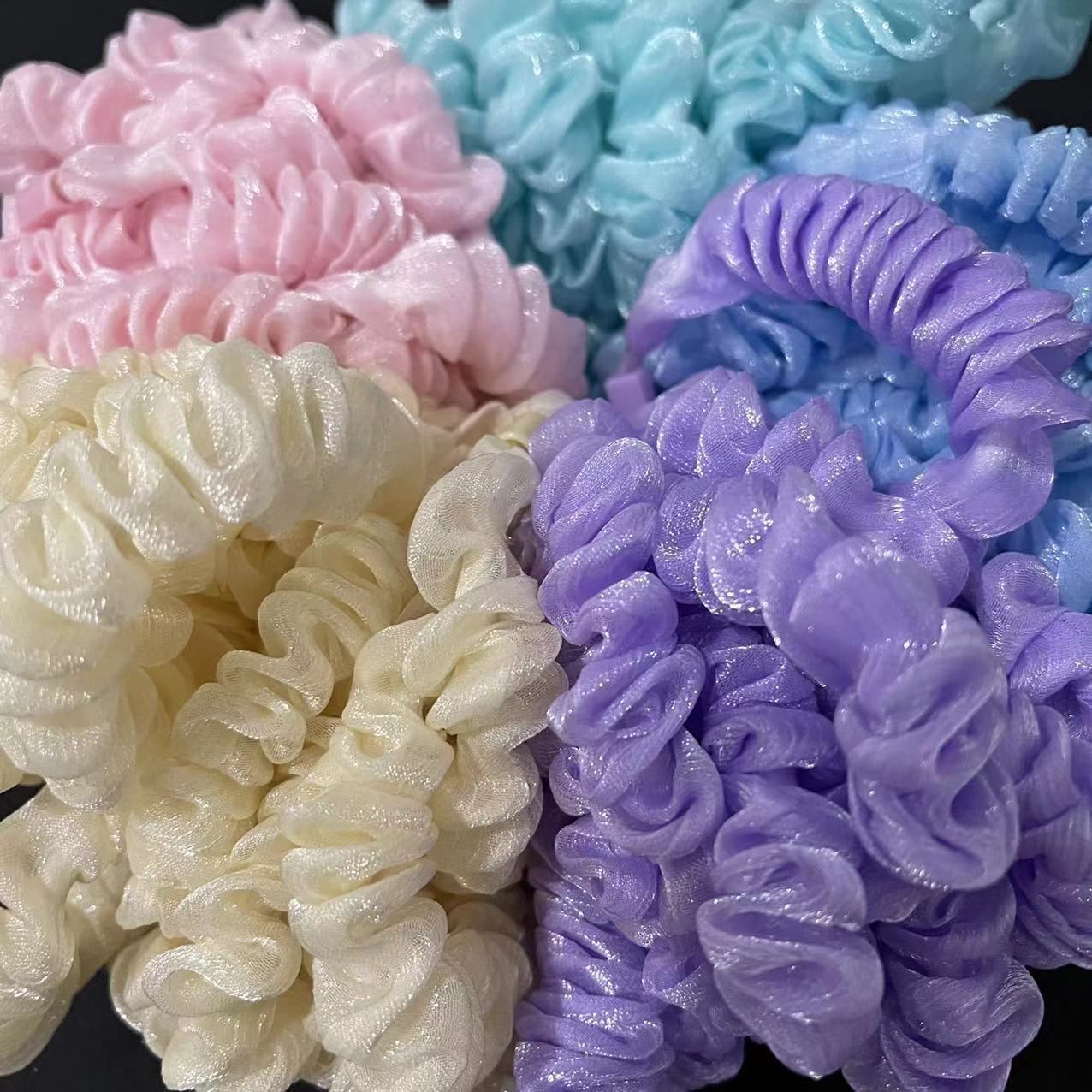 s200镭射彩高弹力时尚中肠发圈女丸子头发绳头饰皮筋女扎头绳