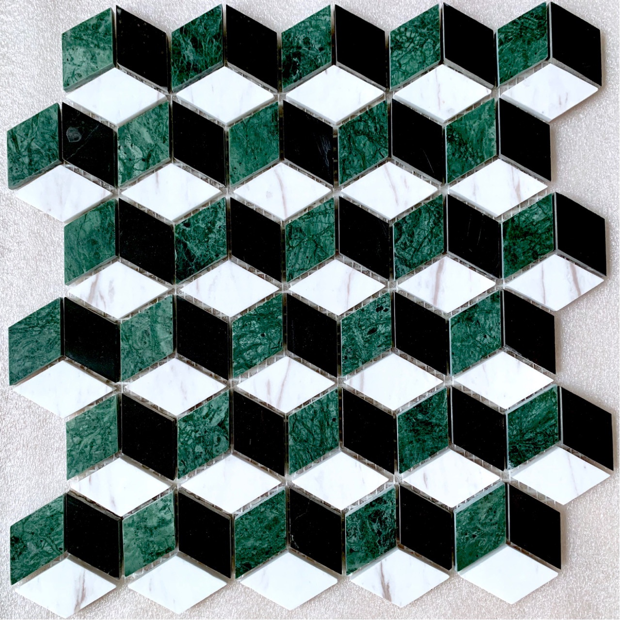 3d大理石天然石材马赛克瓷砖 印度绿电视背景墙砖 复古大花绿花砖