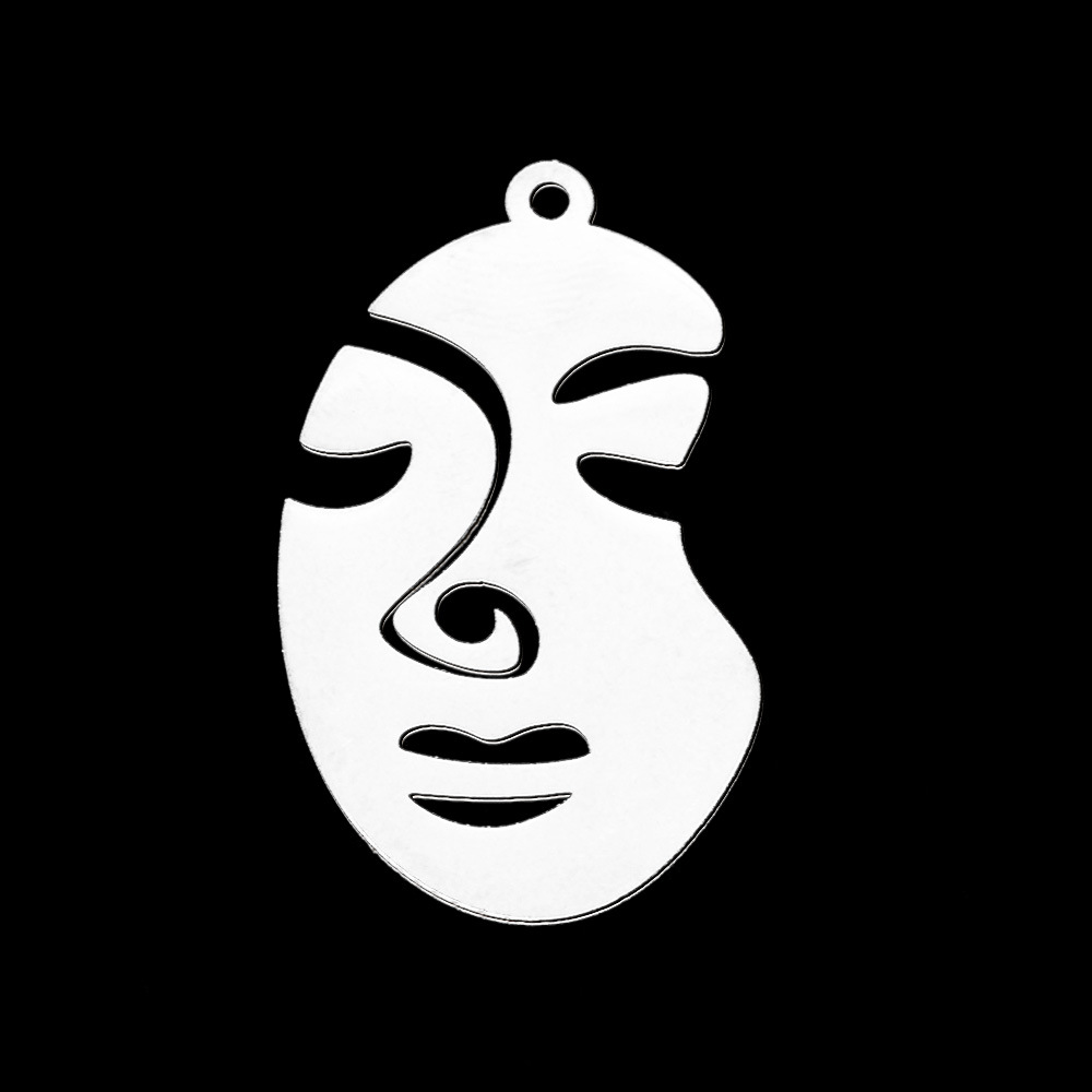 欧美跨境柒牧恶魔之眼diy不锈钢饰品配件钛钢几何项链耳环吊坠
