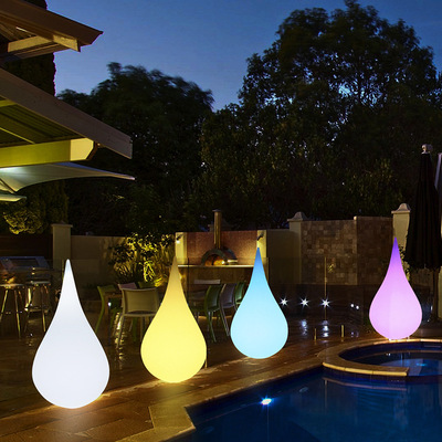 定制款 led发光水滴灯户外庭院别墅景观花园路引七彩装饰落地灯