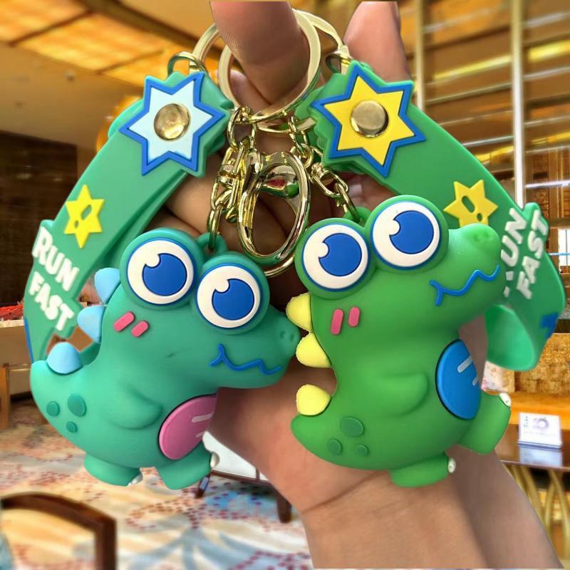 New Cartoon Big Eye Little Dinosaur Keychain Lovely Bag Pendant Car Key Chain Couple Small Gift Wholesale