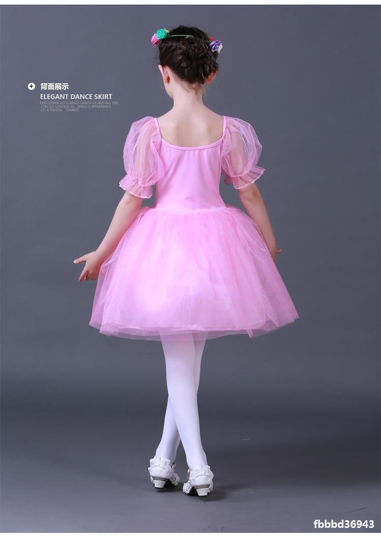 儿童芭蕾演出服公主裙小学生合唱服少儿现代舞蓬蓬裙花仙子表演服