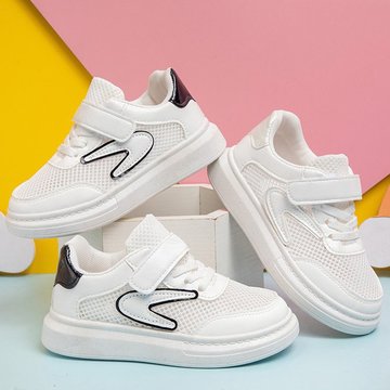 儿童小白鞋男童鞋子夏季女孩板鞋网面透气学生白色运动鞋女童鞋子