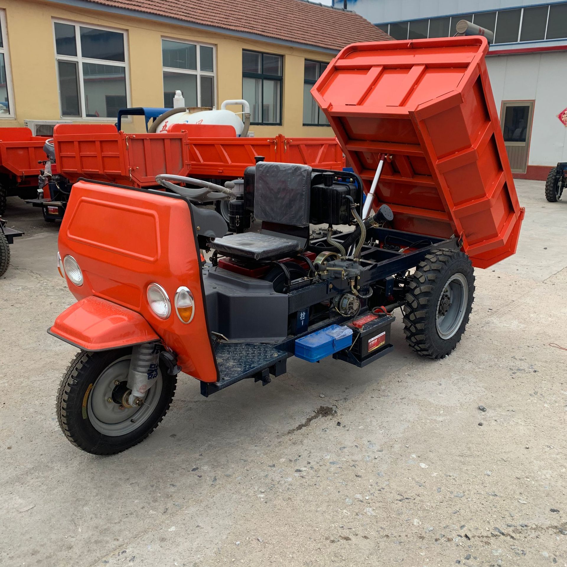 鲁祥矿山专用电动三轮车 建筑工地液压自卸工程车 农用柴油三轮车