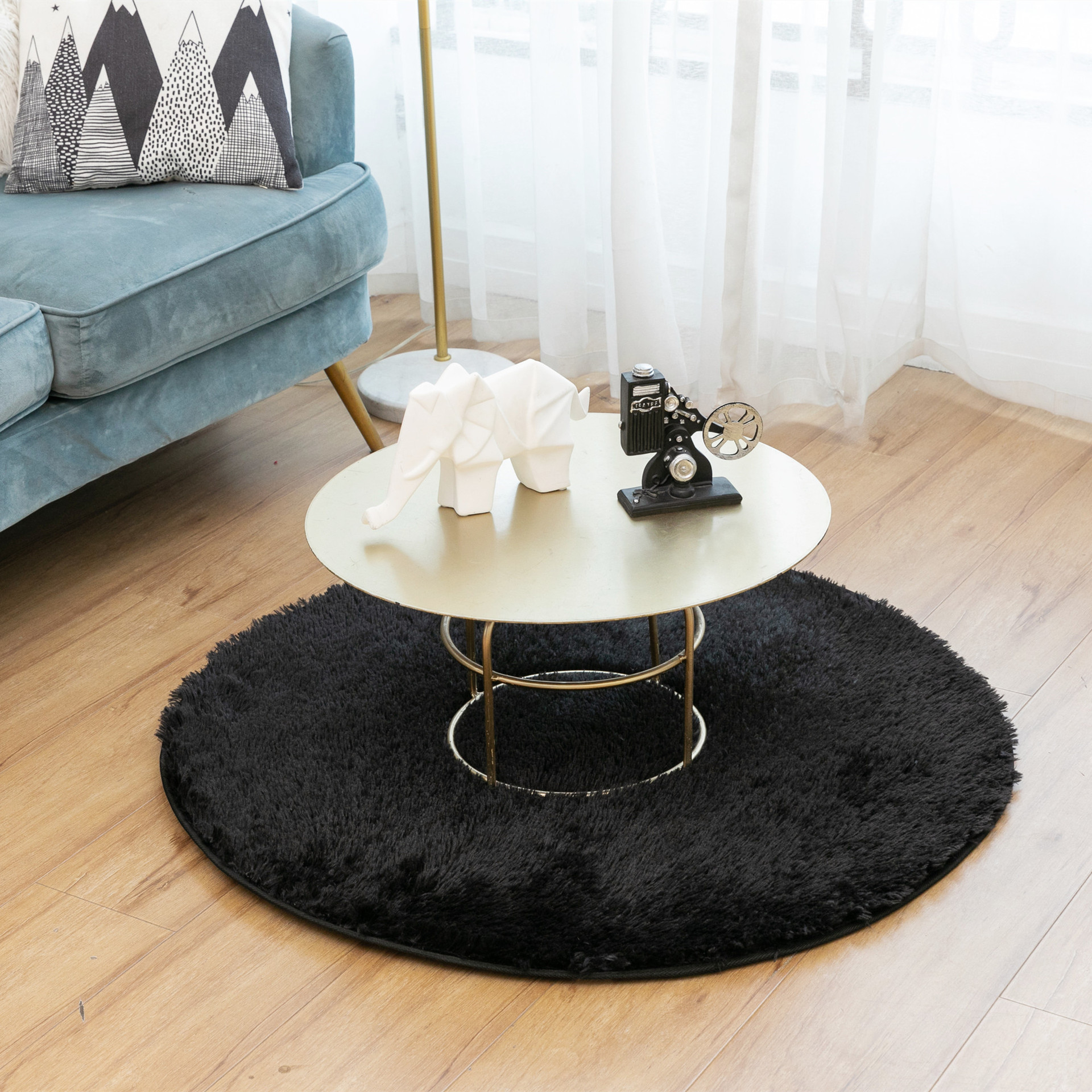 Nordic Instagram Style round Long Wool Carpet Thickened Floor Mat Living Room Coffee Table Pad round Tablecloth Hanging Basket Yoga Mat