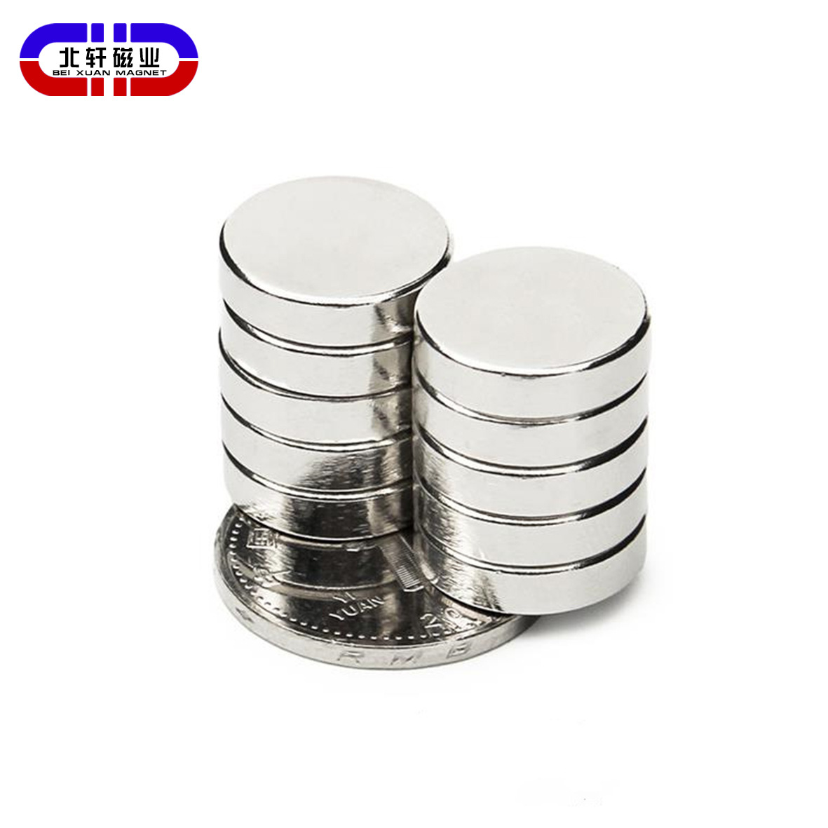 磁铁厂家永磁吸铁石圆形强磁152mm钕铁硼圆片15x2mm强磁铁磁钢