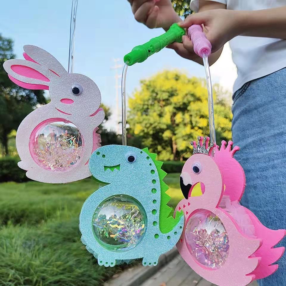 Mid-Autumn Festival Festive Lantern Wholesale Portable Luminous Mid-Autumn Festival Lantern Ancient Style Led Handmade Diy Rabbit Lotus Lamp Children