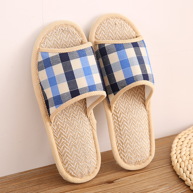 Four Seasons Linen Cotton Linen Couple Slippers Men and Women Japanese Style Home Indoor Non-Slip Slippers Wooden Floor Soft Soled Cotton Slippers