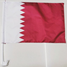 30*45卡塔尔车旗涤纶布世界杯国旗丝网印车窗汽车旗帜