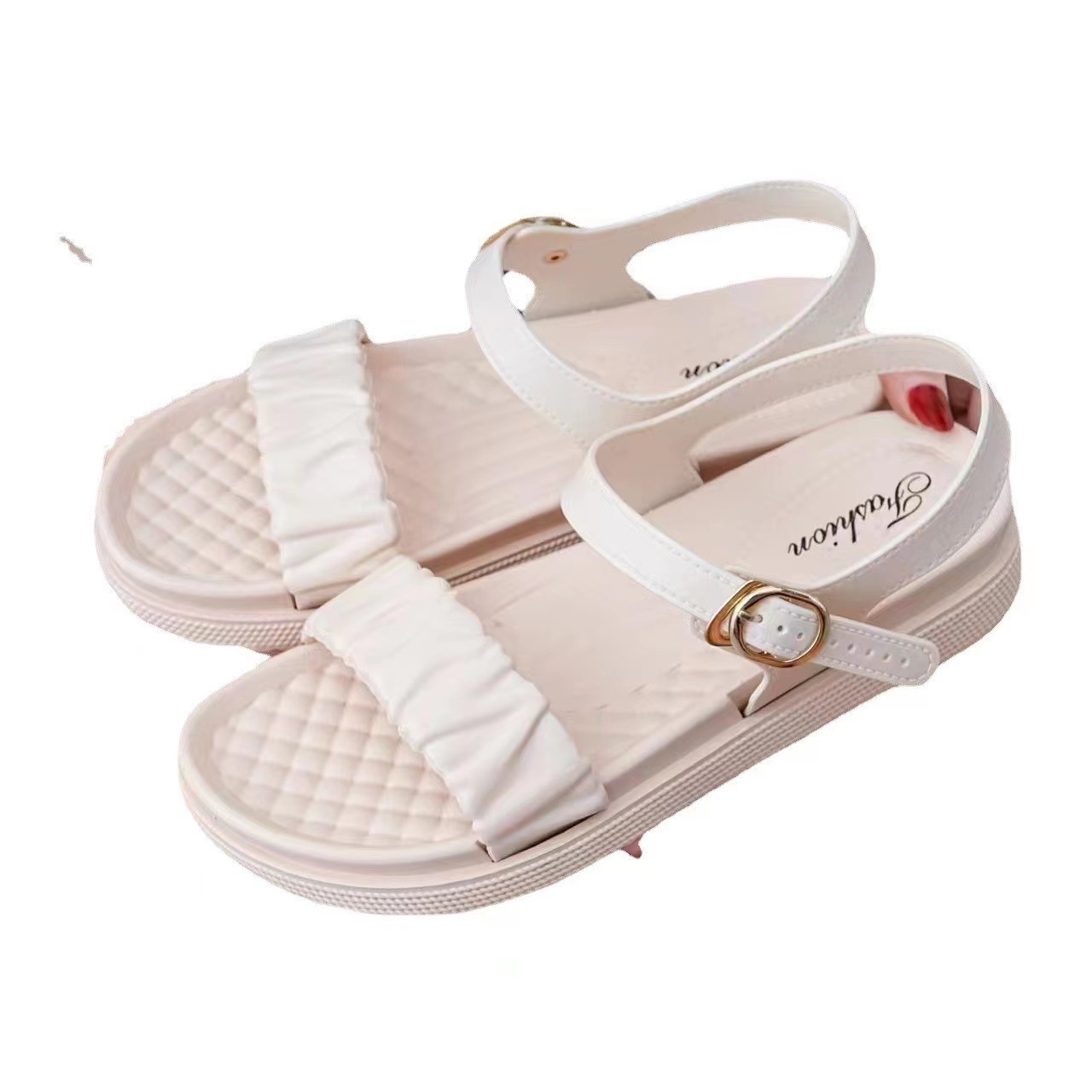 Women's Sandals Summer New Comfort Thick Bottom All-Matching Fairy Style Fashion Outerwear Student Casual Sandals Women