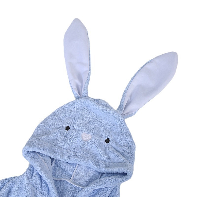 Cross-Border Coral Fleece Children's Rabbit Bathrobe Autumn and Winter Baby Bath Thickened Absorbent Home Wear Pajamas Men's and Women's Baby