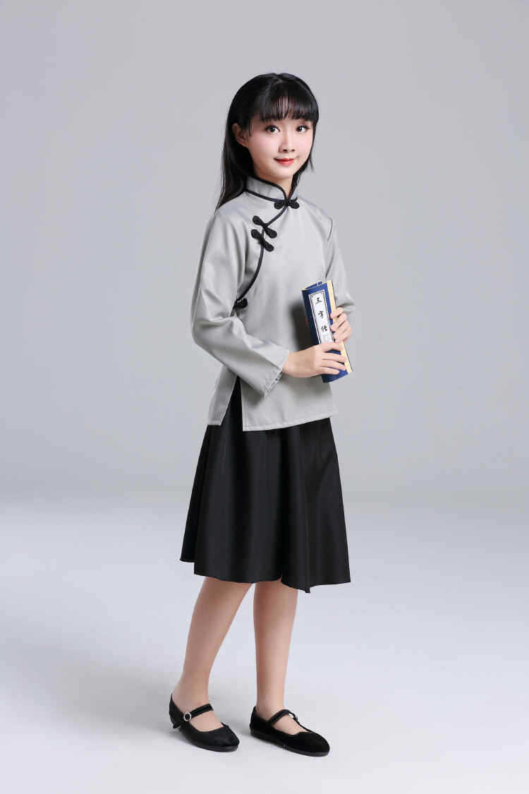 儿童民国服装五四青年装民国学生装元旦朗诵演出服合唱中山装女童