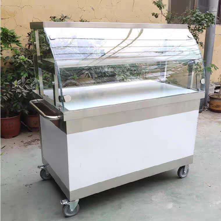 不锈钢餐车冰粉车小吃车手推移动地摊摆摊卤菜凉菜车商用夜市