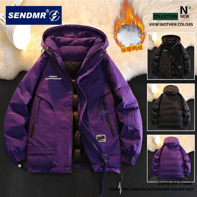 德国sendmr户外山系冲锋衣男秋冬季新款潮牌加绒加厚保暖工装连帽