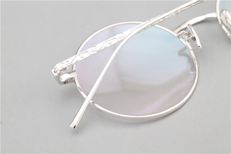 s925纯银眼镜框圆形眼镜架阿拉蕾圆框眼镜近视镜纯银眼镜架1143